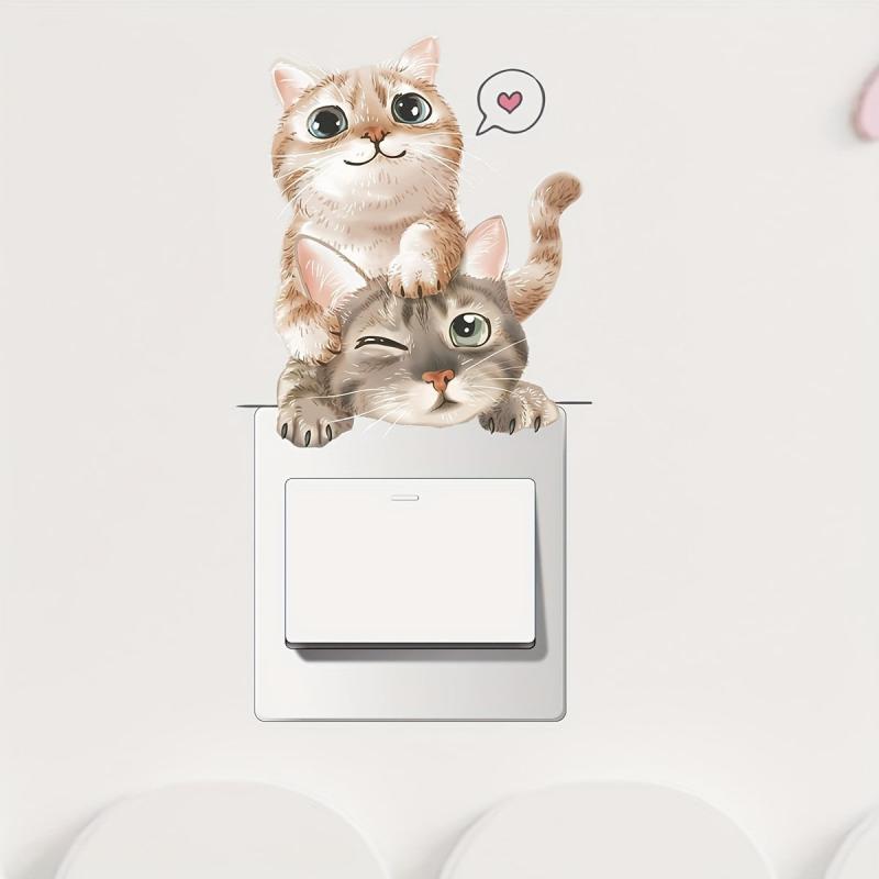 Cartoon Cat Wall Sticker Waterproof Vinyl Decoration