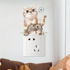 Cartoon Cat Wall Sticker Waterproof Vinyl Decoration