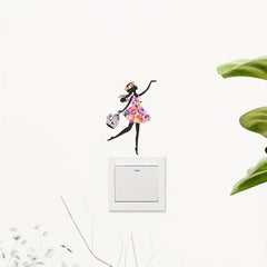 Cartoon Fairy Pattern Switch Sticker for Wall Decoration