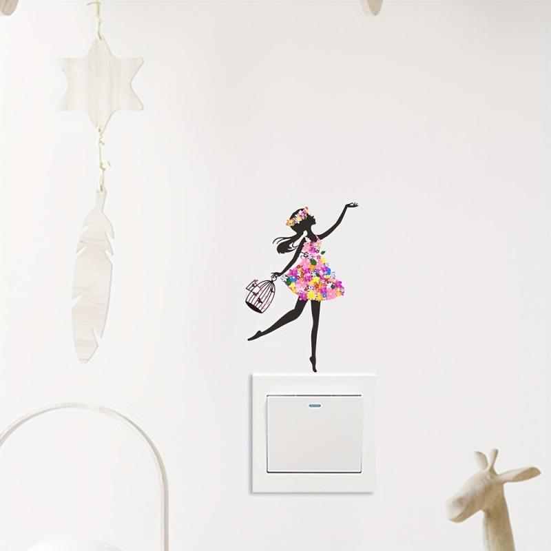 Cartoon Fairy Pattern Switch Sticker for Wall Decoration