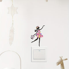 Cartoon Fairy Pattern Switch Sticker for Wall Decoration