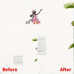 Cartoon Fairy Pattern Switch Sticker for Wall Decoration