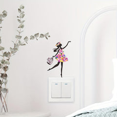 Cartoon Fairy Pattern Switch Sticker for Wall Decoration