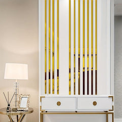 10pcs Minimalist Strip Mirror Wall Sticker Self-adhesive Acrylic Mirrors