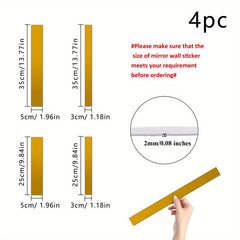 10pcs Minimalist Strip Mirror Wall Sticker Self-adhesive Acrylic Mirrors