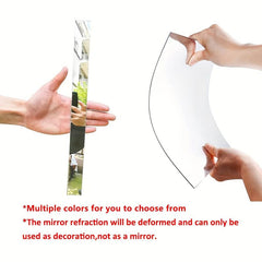 10pcs Minimalist Strip Mirror Wall Sticker Self-adhesive Acrylic Mirrors