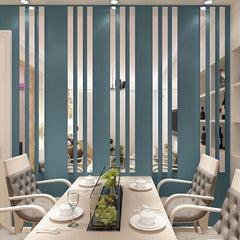 10pcs Minimalist Strip Mirror Wall Sticker Self-adhesive Acrylic Mirrors