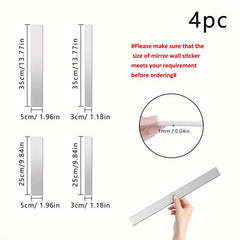 10pcs Minimalist Strip Mirror Wall Sticker Self-adhesive Acrylic Mirrors