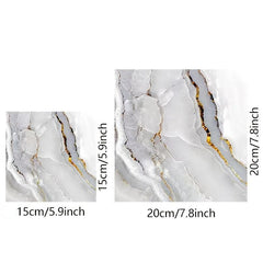 16pcs Waterproof Marble Tile Stickers - Easy to Apply and Remove