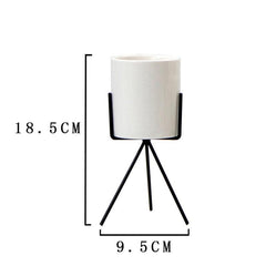 Mini Modern Desktop Ceramic Vase with Tripod Stand