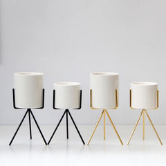 Mini Modern Desktop Ceramic Vase with Tripod Stand