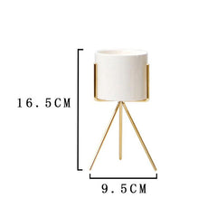 Mini Modern Desktop Ceramic Vase with Tripod Stand
