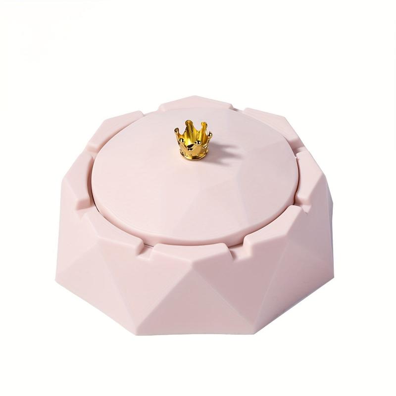 Large Ashtray with Lid Stainless Steel Crown Ashtray