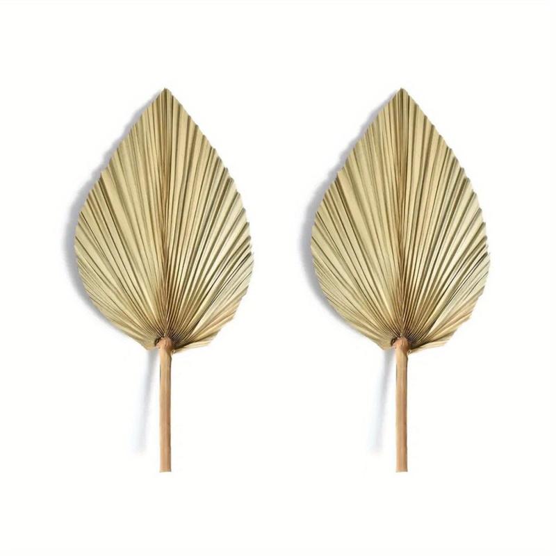 2pcs Boho Natural Dried Palm Leaves for Weddings, Parties, Home Decor 20x40cm