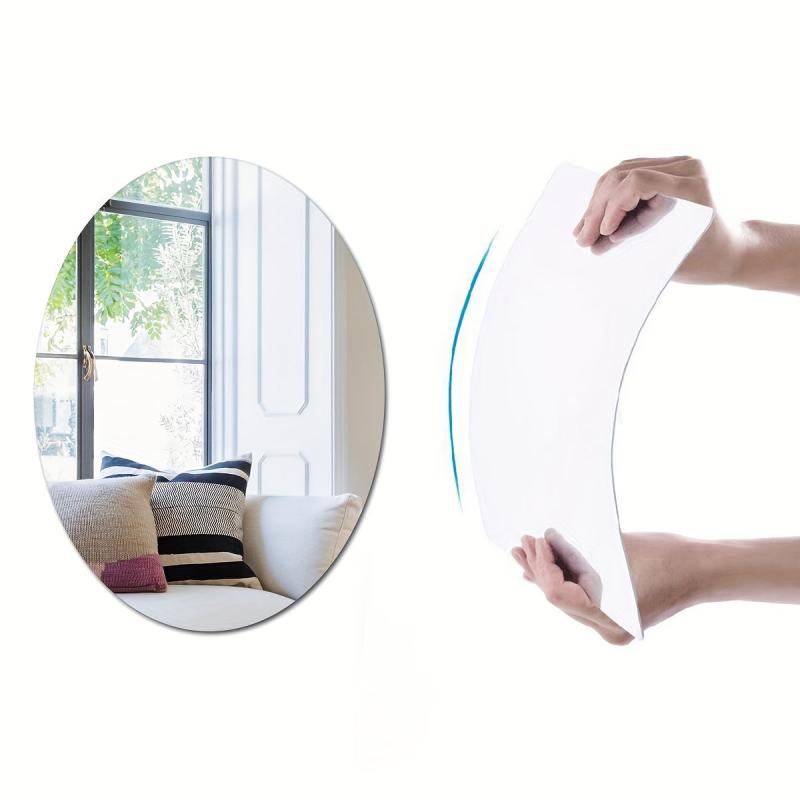 Self Adhesive Oval Mirror Tiles Wall Stickers