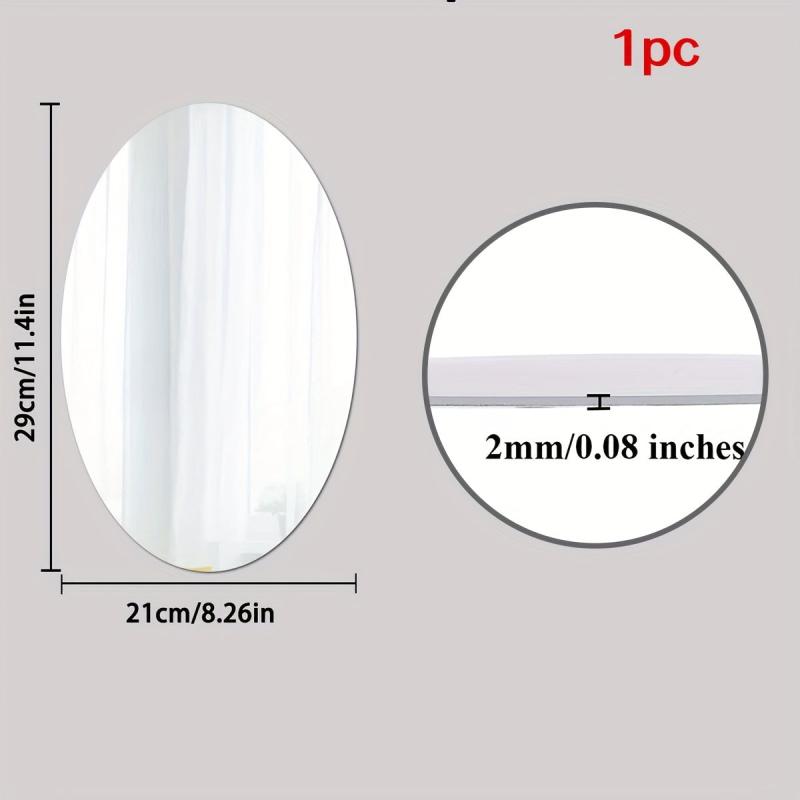Self Adhesive Oval Mirror Tiles Wall Stickers