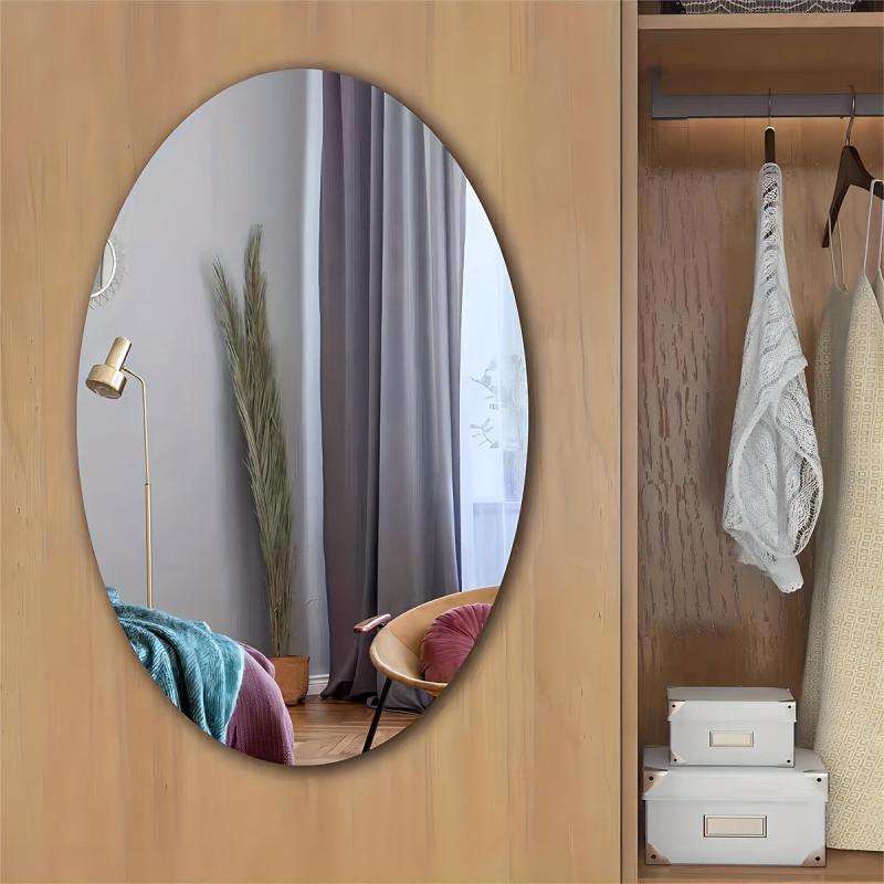 Self Adhesive Oval Mirror Tiles Wall Stickers