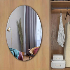 Self Adhesive Oval Mirror Tiles Wall Stickers