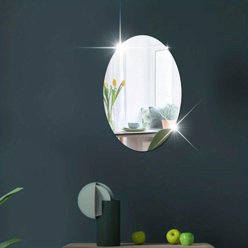 Self Adhesive Oval Mirror Tiles Wall Stickers