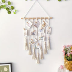 Bohemian Macrame Woven Tapestry Tassel Photo Wall Decor