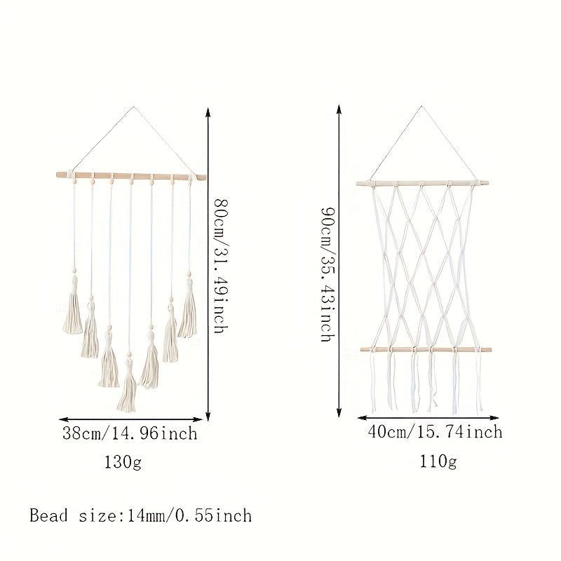 Bohemian Macrame Woven Tapestry Tassel Photo Wall Decor