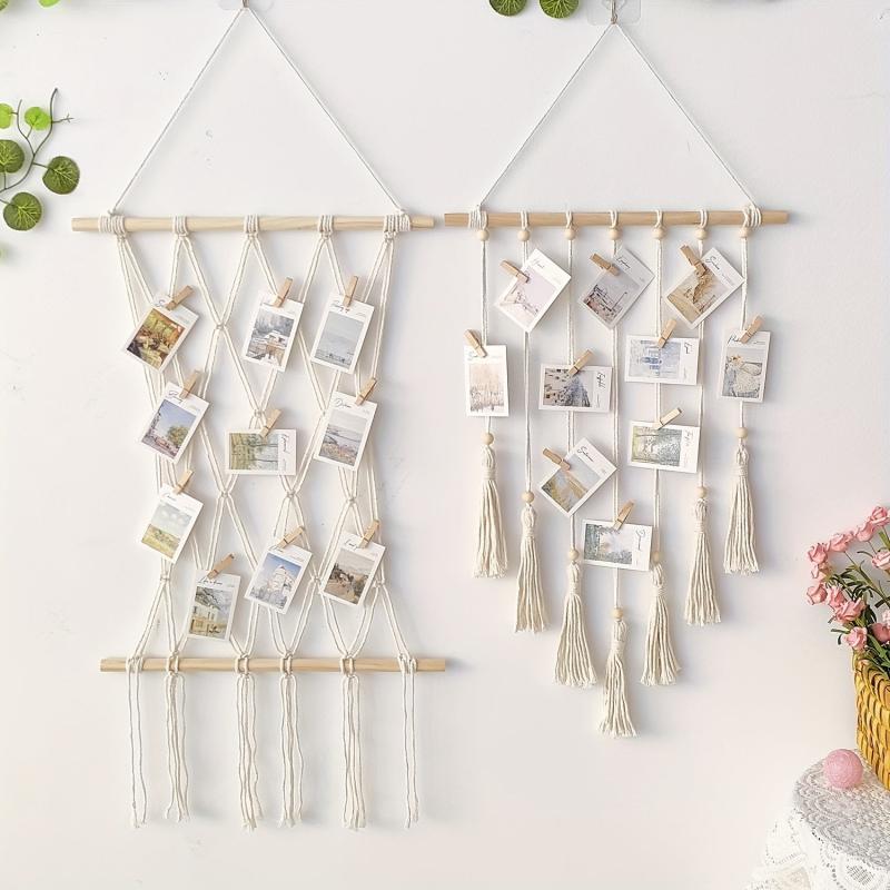 Bohemian Macrame Woven Tapestry Tassel Photo Wall Decor