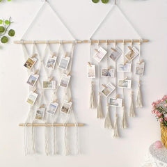 Bohemian Macrame Woven Tapestry Tassel Photo Wall Decor