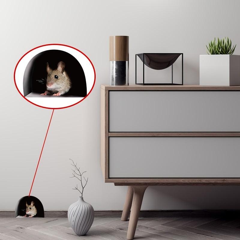 4pcs Funny Mouse Hole Stickers Self Adhesive Waterproof Creative