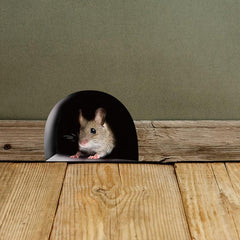 4pcs Funny Mouse Hole Stickers Self Adhesive Waterproof Creative