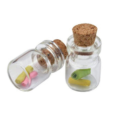 50pcs 1ml Mini Glass Bottles with Cork Stoppers, DIY Arts & Crafts Jar Vials