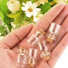 50pcs 1ml Mini Glass Bottles with Cork Stoppers, DIY Arts & Crafts Jar Vials