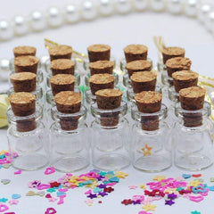 50pcs 1ml Mini Glass Bottles with Cork Stoppers, DIY Arts & Crafts Jar Vials
