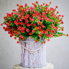 4pcs Faux Plastic Greenery UV Resistant Boxwood Plants Indoor Outdoor Hanging