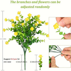4pcs Faux Plastic Greenery UV Resistant Boxwood Plants Indoor Outdoor Hanging