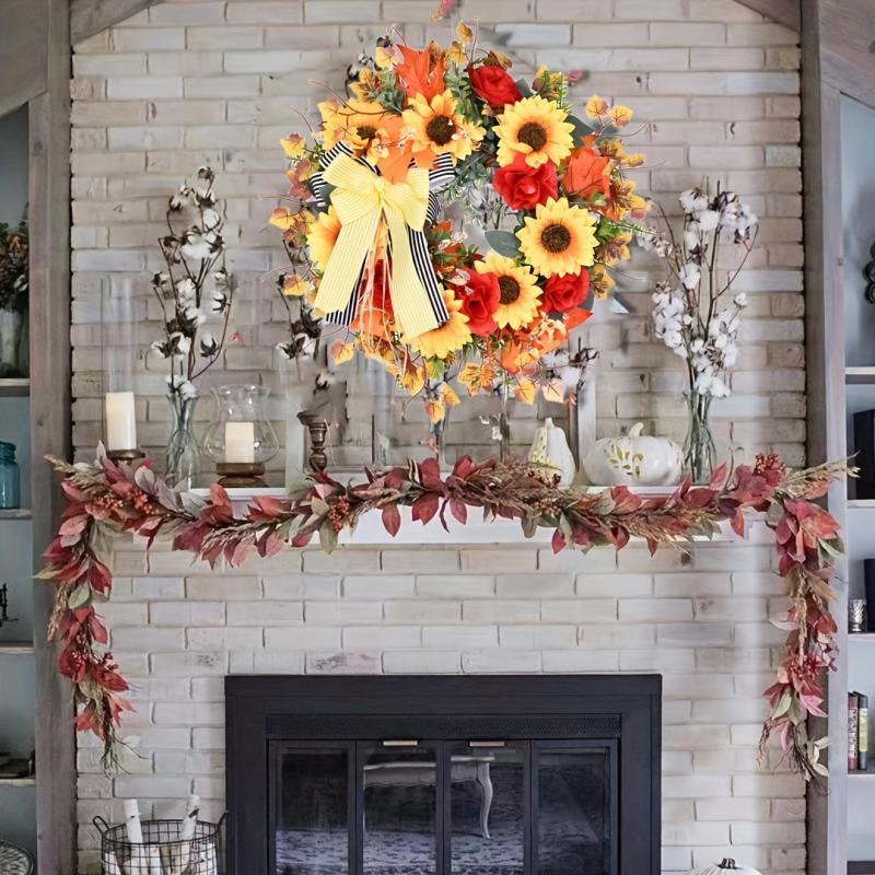 Sunflower Wreath for Indoor & Outdoor Decor - Festivals, Rooms, Corrid