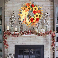 Sunflower Wreath for Indoor & Outdoor Decor - Festivals, Rooms, Corrid