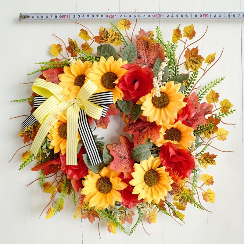 Sunflower Wreath for Indoor & Outdoor Decor - Festivals, Rooms, Corrid