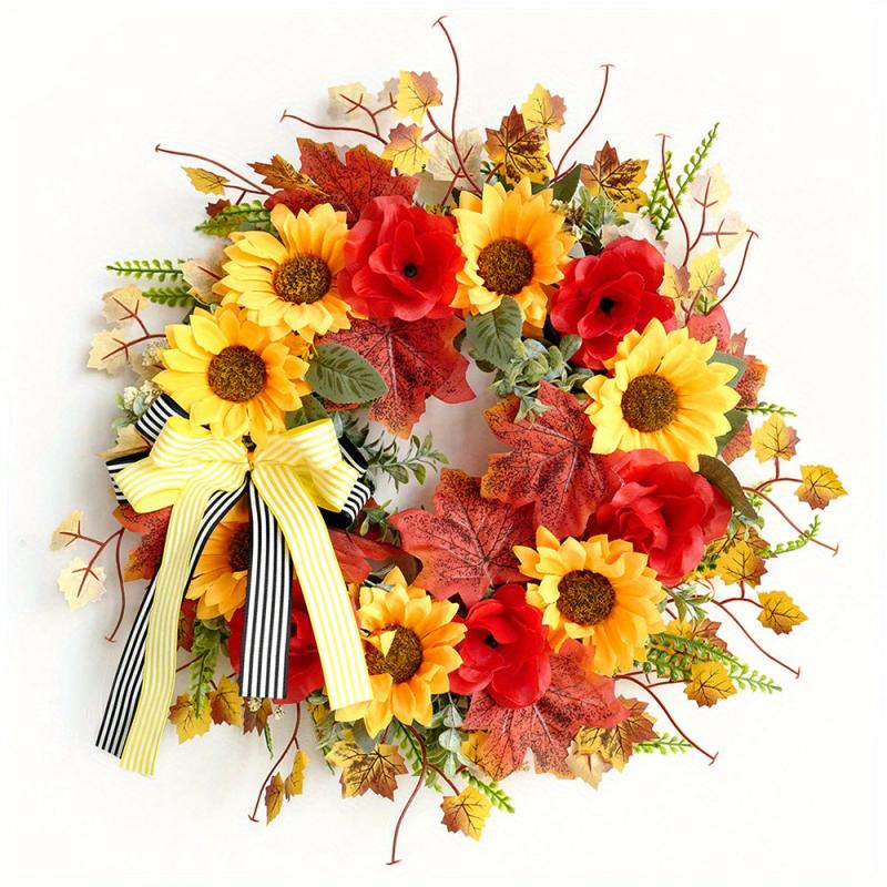 Sunflower Wreath for Indoor & Outdoor Decor - Festivals, Rooms, Corrid