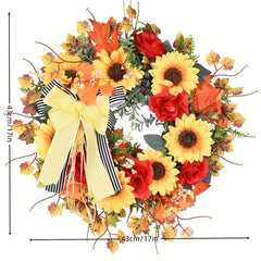 Sunflower Wreath for Indoor & Outdoor Decor - Festivals, Rooms, Corrid