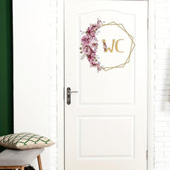 Vibrant Flower Door Sticker for Bathroom and Toilet Wall Decor