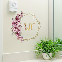 Vibrant Flower Door Sticker for Bathroom and Toilet Wall Decor