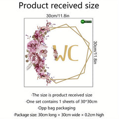 Vibrant Flower Door Sticker for Bathroom and Toilet Wall Decor
