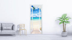 2pcs Forest Green Door Stickers PVC Waterproof 30.3 x 78.7