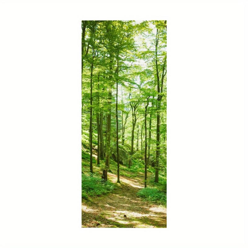 2pcs Forest Green Door Stickers PVC Waterproof 30.3 x 78.7