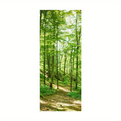 2pcs Forest Green Door Stickers PVC Waterproof 30.3 x 78.7