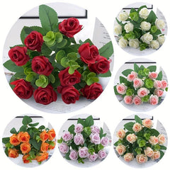 1pc Artificial Red Rose Wedding Flower Faux Realistic Simulation DIY Craft Bouqu