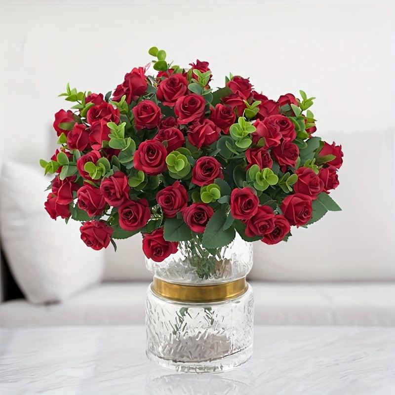 1pc Artificial Red Rose Wedding Flower Faux Realistic Simulation DIY Craft Bouqu