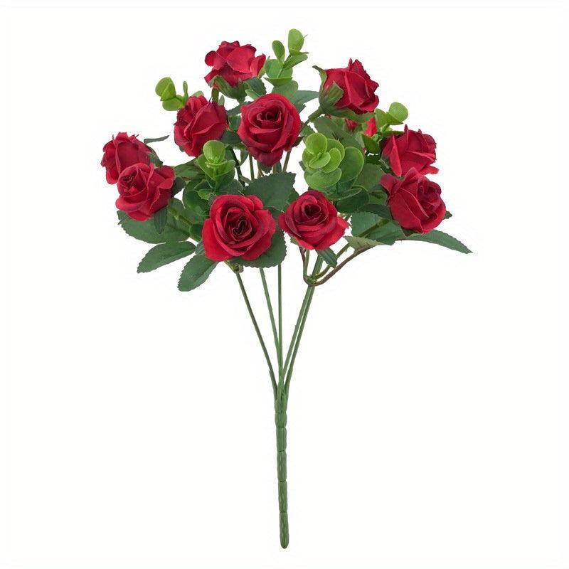 1pc Artificial Red Rose Wedding Flower Faux Realistic Simulation DIY Craft Bouqu