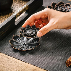 Brass Lotus Incense Burner Aroma Diffuser with Ashtray