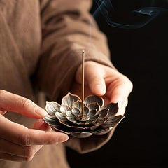 Brass Lotus Incense Burner Aroma Diffuser with Ashtray